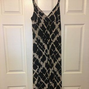 INC Women's Black/ivory no slit dress Maxi Dress M